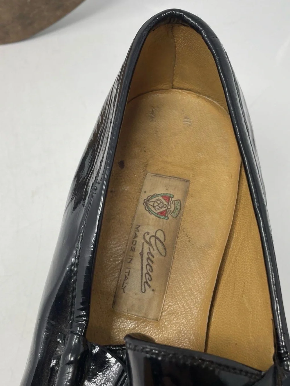 Gucci Black Patent Leather Horsebit Mens Loafers 9.5 US 43 M